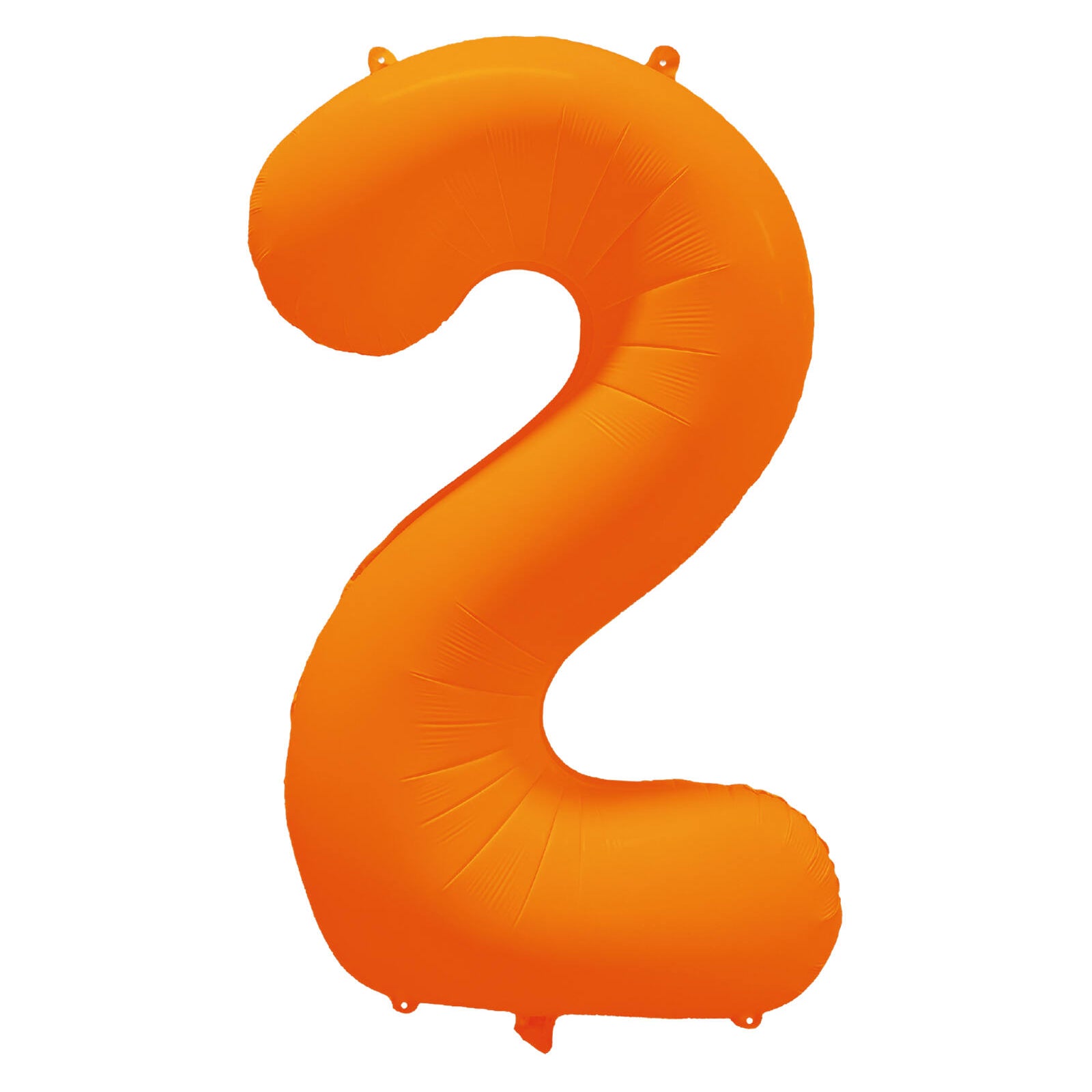 Folieballon Cijfer 2 Neon Oranje 86 cm