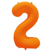 Folieballon Cijfer 2 Neon Oranje 86 cm