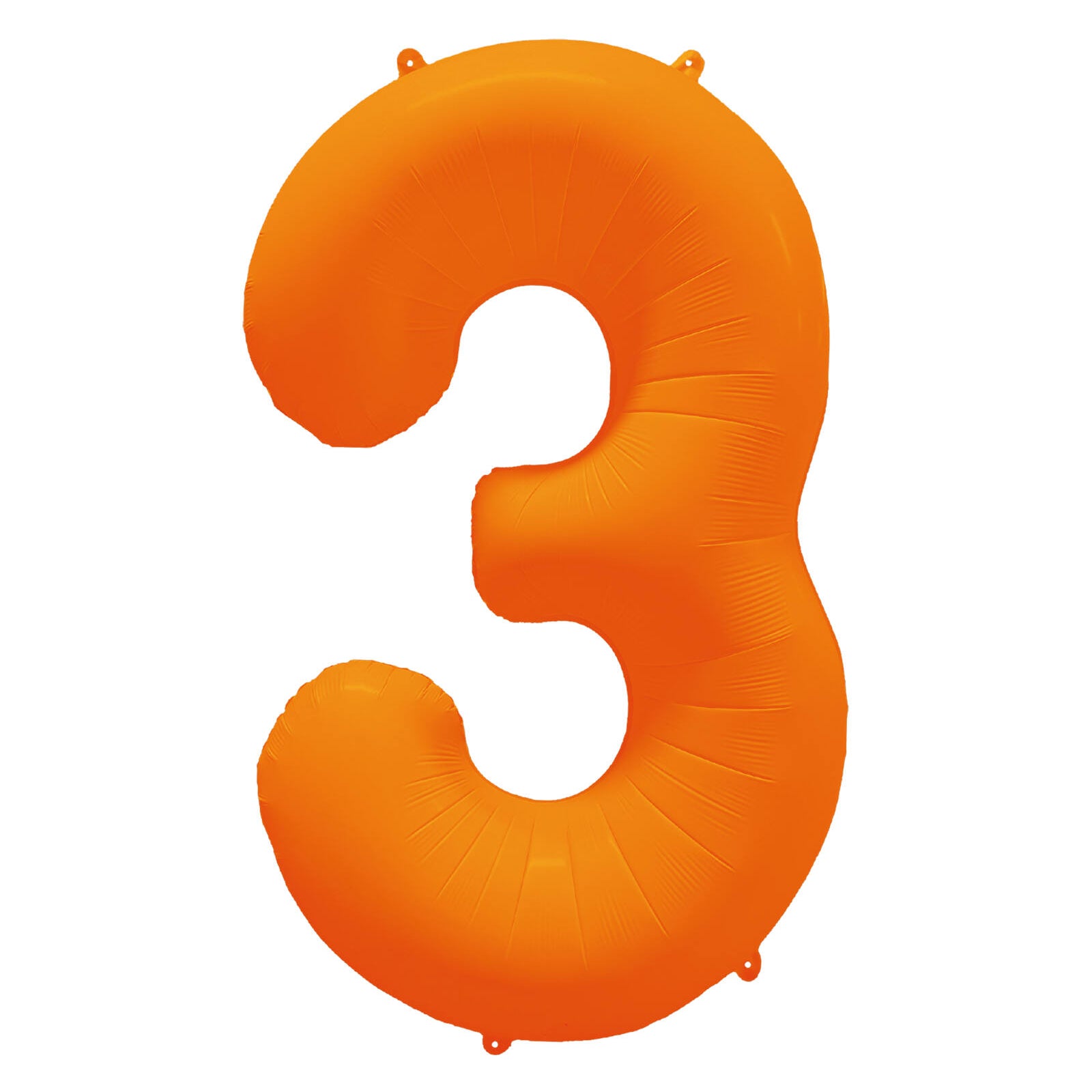 Folieballon Cijfer 3 Neon Oranje 86 cm