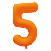 Folieballon Cijfer 5 Neon Oranje 86 cm