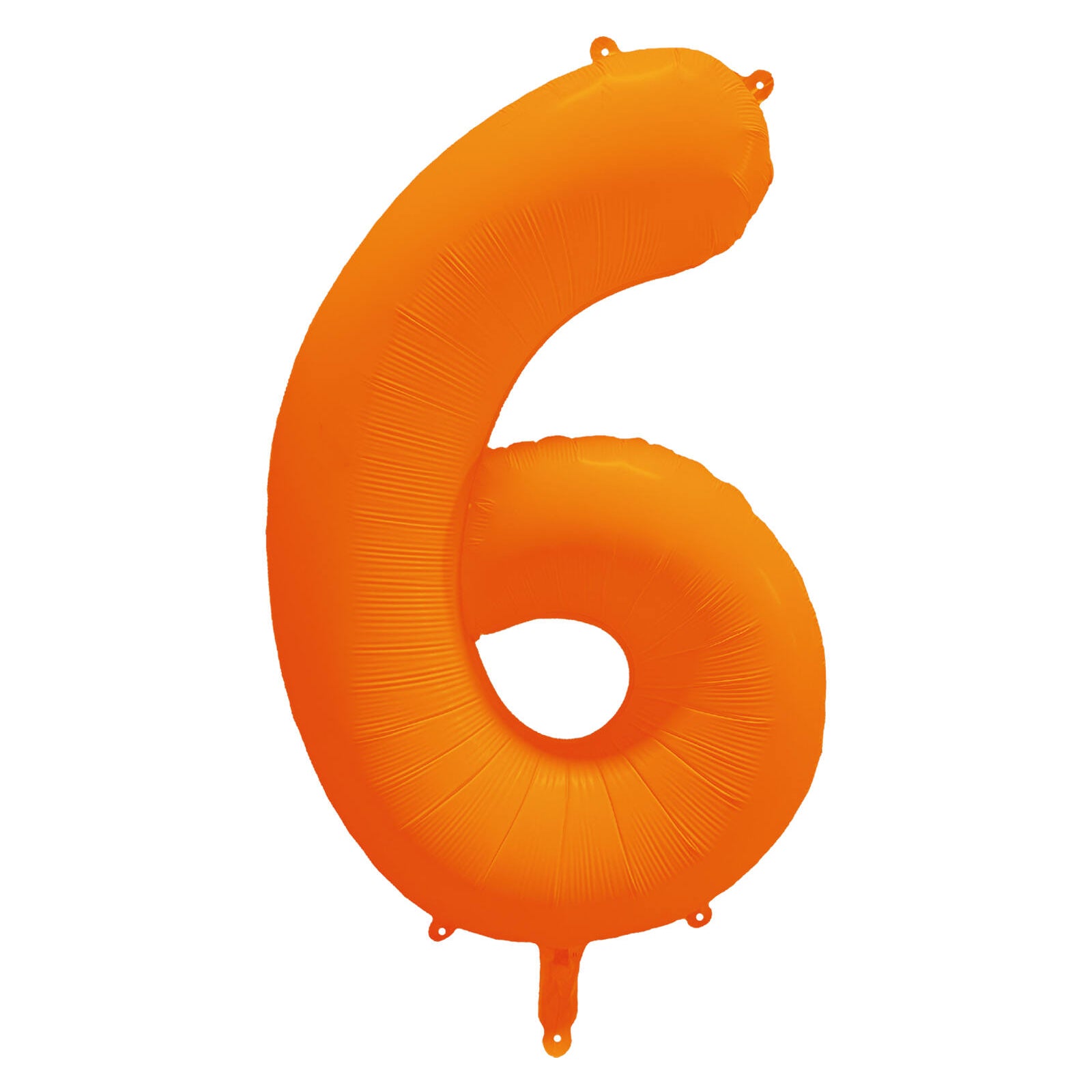 Folieballon Cijfer 6 Neon Oranje 86 cm
