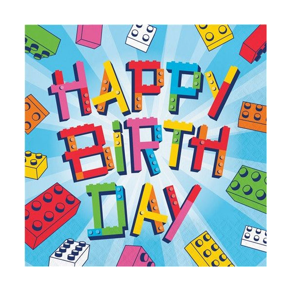 Papieren Servetten – Block Bash – Happy Birthday – 33 × 33 cm – 16 stuks