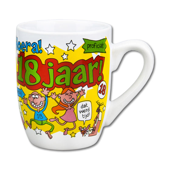 Cartoon Mok – 18 Jaar