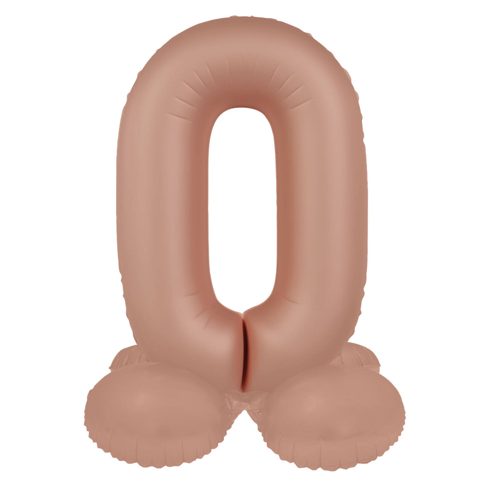 Staande Folieballon Cijfer 0 – Vintage Rose – Ultra Matt – 72 cm