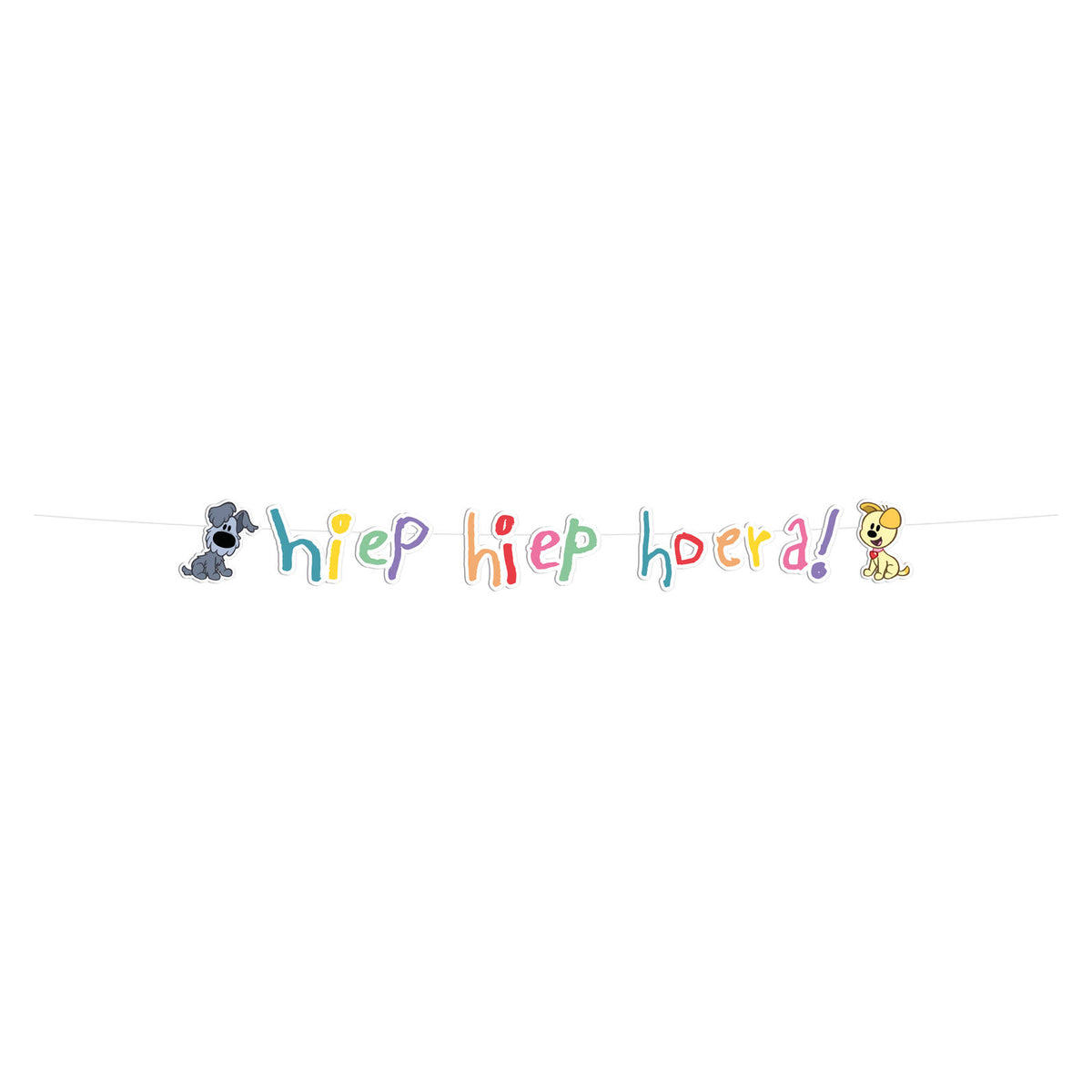 Woezel en Pip letterslinger Hiep Hiep Hoera – 2 meter – Multicolor