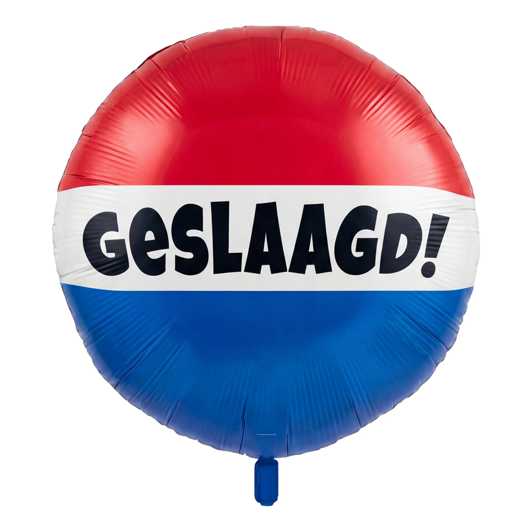Folieballon Geslaagd – 74 cm – Rood/Wit/Blauw
