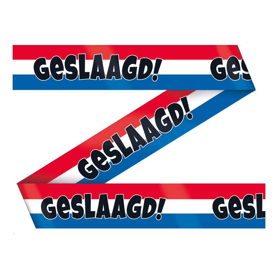 Party Tape Geslaagd – 12 meter – Rood/Wit/Blauw