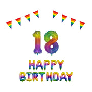 18 jaar Verjaardag Versiering Pakket Regenboog