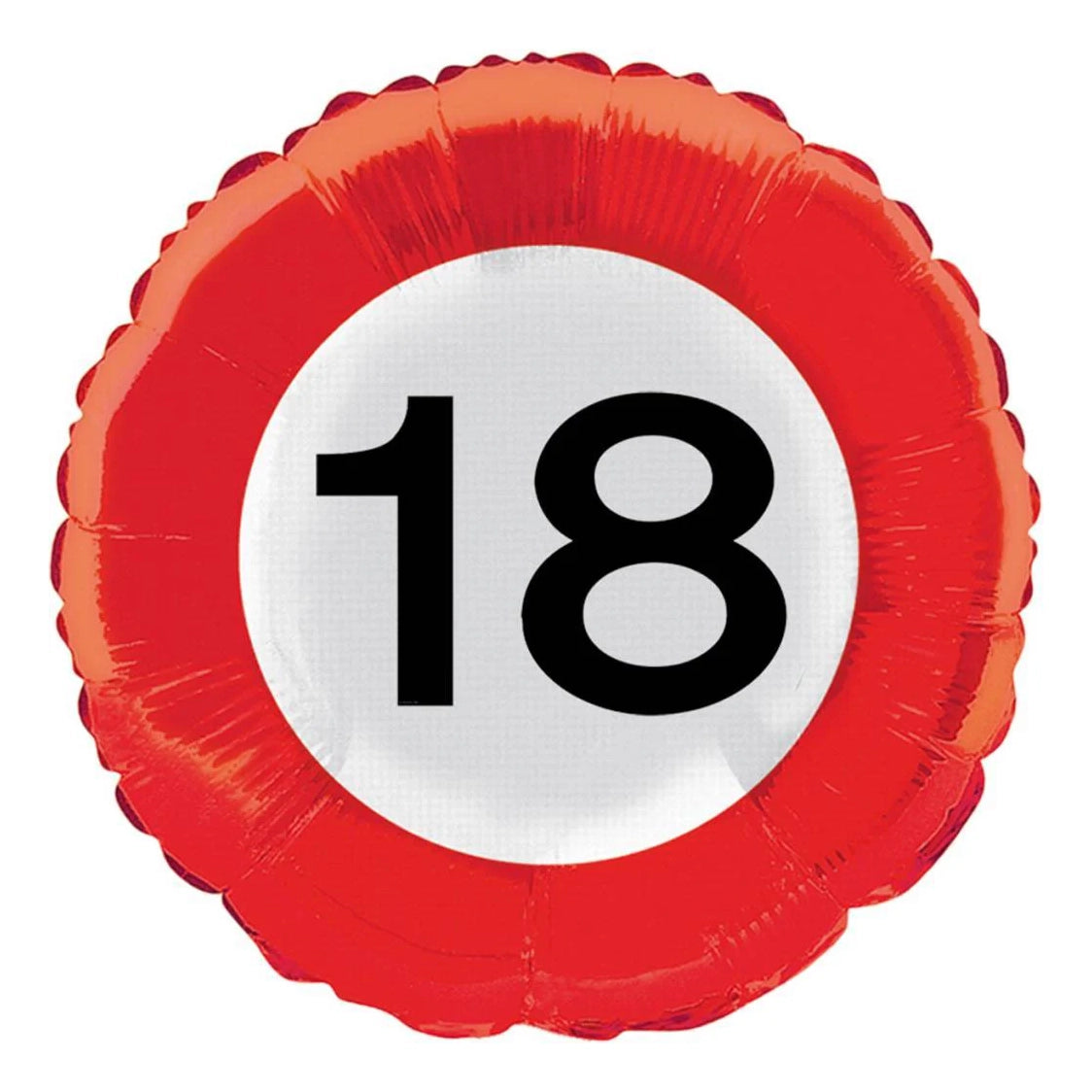 18 jaar verkeersbord folieballon 45cm