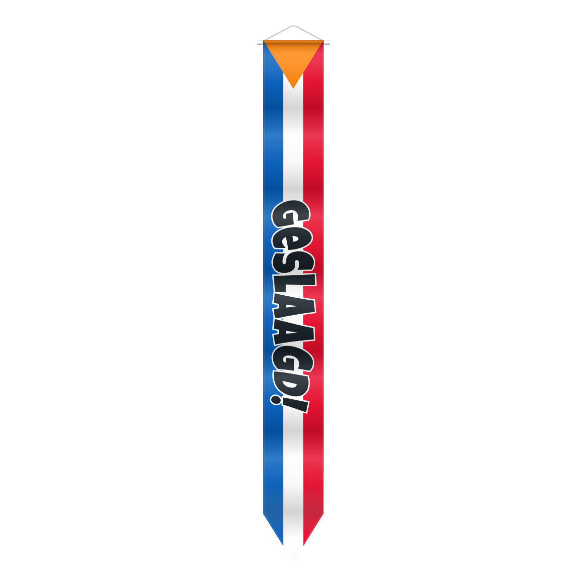 Geslaagd wimpel – 151 × 20 cm – rood/wit/blauw