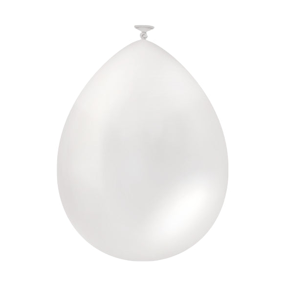 10 Latex Ballonnen 30 cm – Metallic Wit