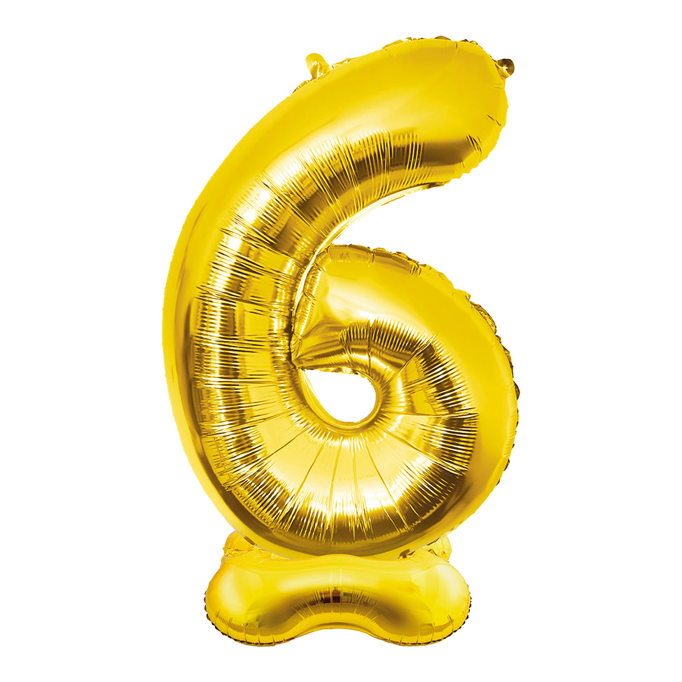 Folieballon Cijfer 6 – 150 cm – Goud