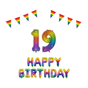 19 jaar Verjaardag Versiering Pakket Regenboog