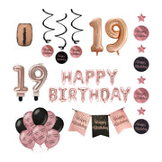 19 jaar Verjaardag Versiering Pakket Rose Gold