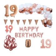 19 jaar Verjaardag Versiering Pakket Rosé goud XL