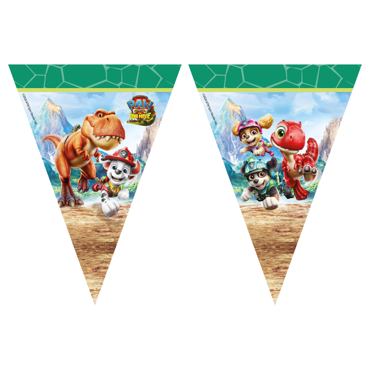 Paw Patrol Dino Movie vlaggenlijn – 2,3 meter – 9 vlaggetjes