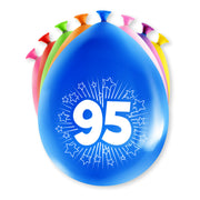 8 Verjaardagsballonnen 30 cm – 95 Jaar – Multicolor