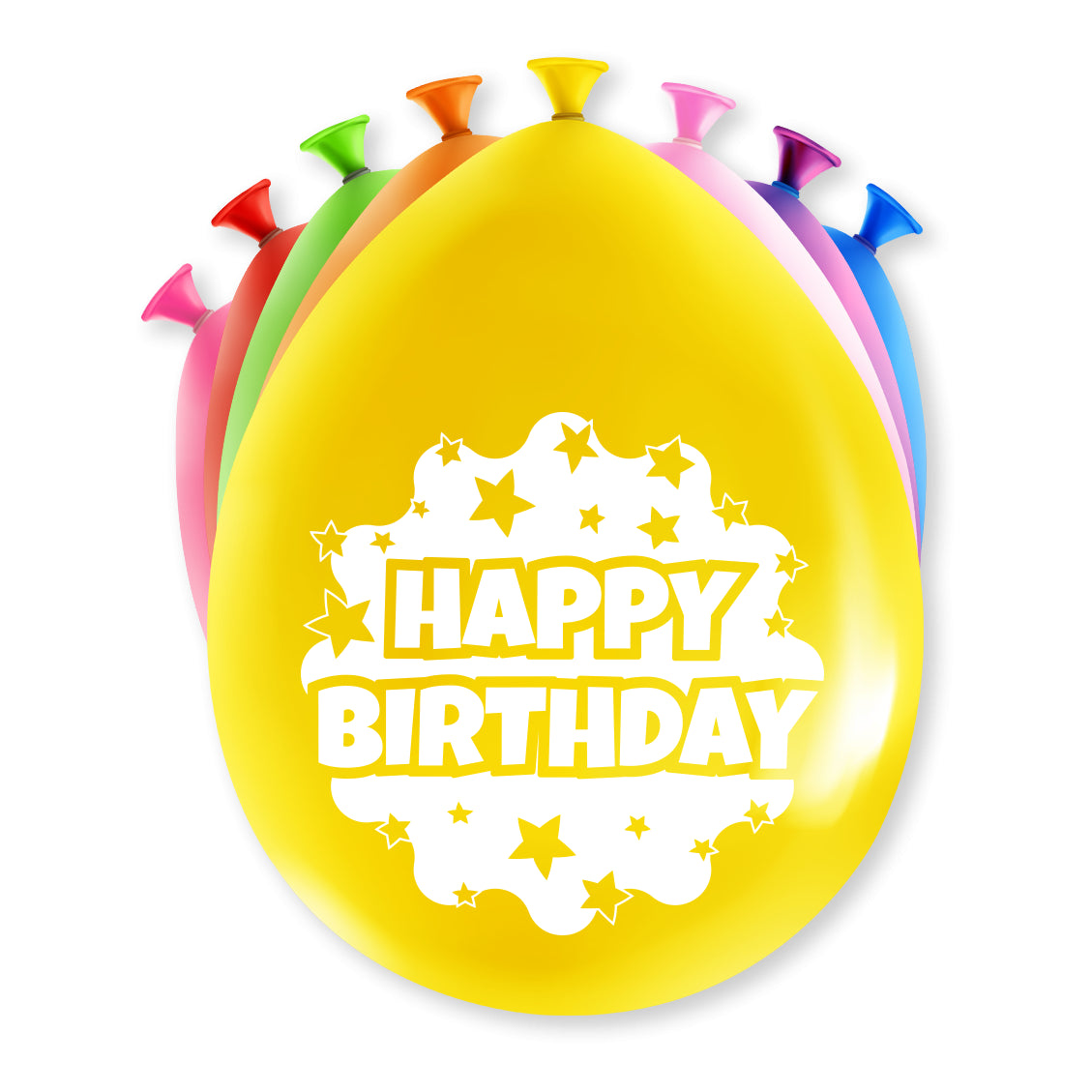 8 Verjaardagsballonnen 30 cm – Happy Birthday – Multicolor