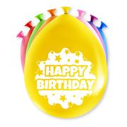 8 Verjaardagsballonnen 30 cm – Happy Birthday – Multicolor