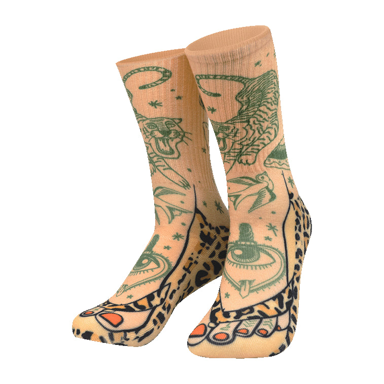Silly Socks Tattoo – one size – huidskleur/multicolor