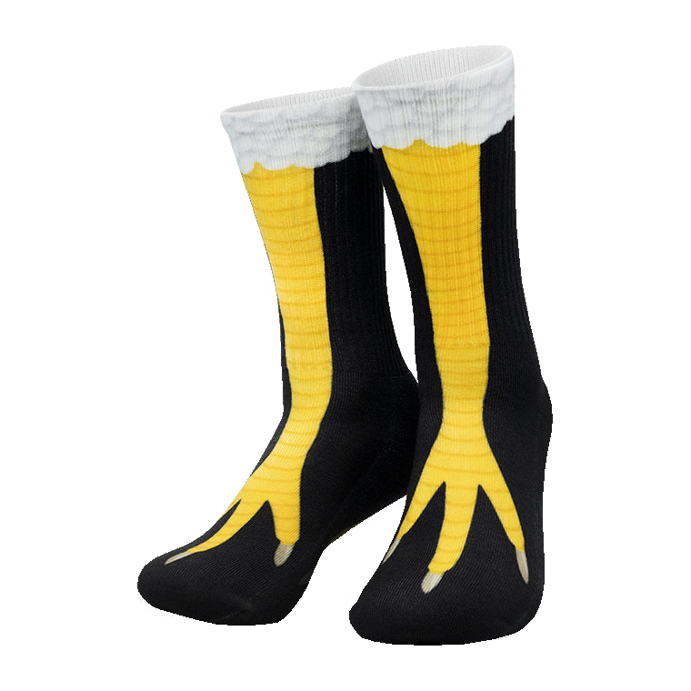 Silly Socks Kippenpoten – one size – zwart/geel
