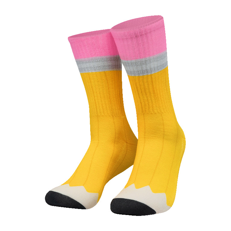Silly Socks Potlood – one size – geel/roze