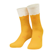 Silly Socks Bier – one size – geel/wit