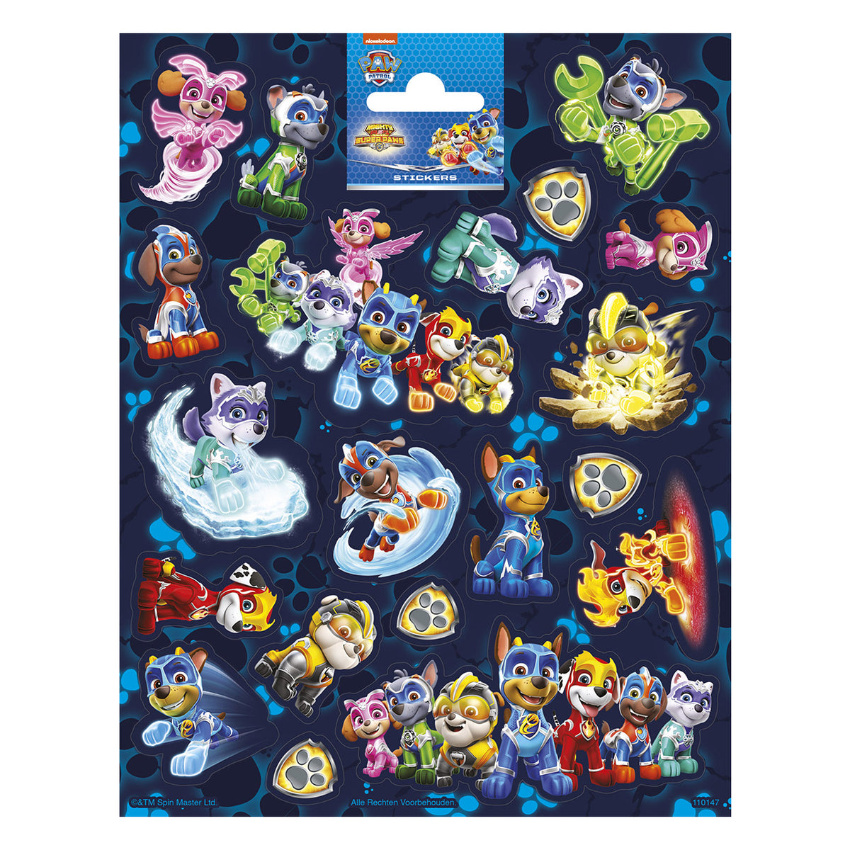 Grote Stickers PAW Patrol Mighty Pups – 20 Stuks