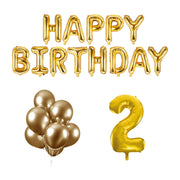 2 jaar Verjaardag Versiering Ballon Pakket Goud