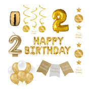 2 jaar Verjaardag Versiering Pakket Gold