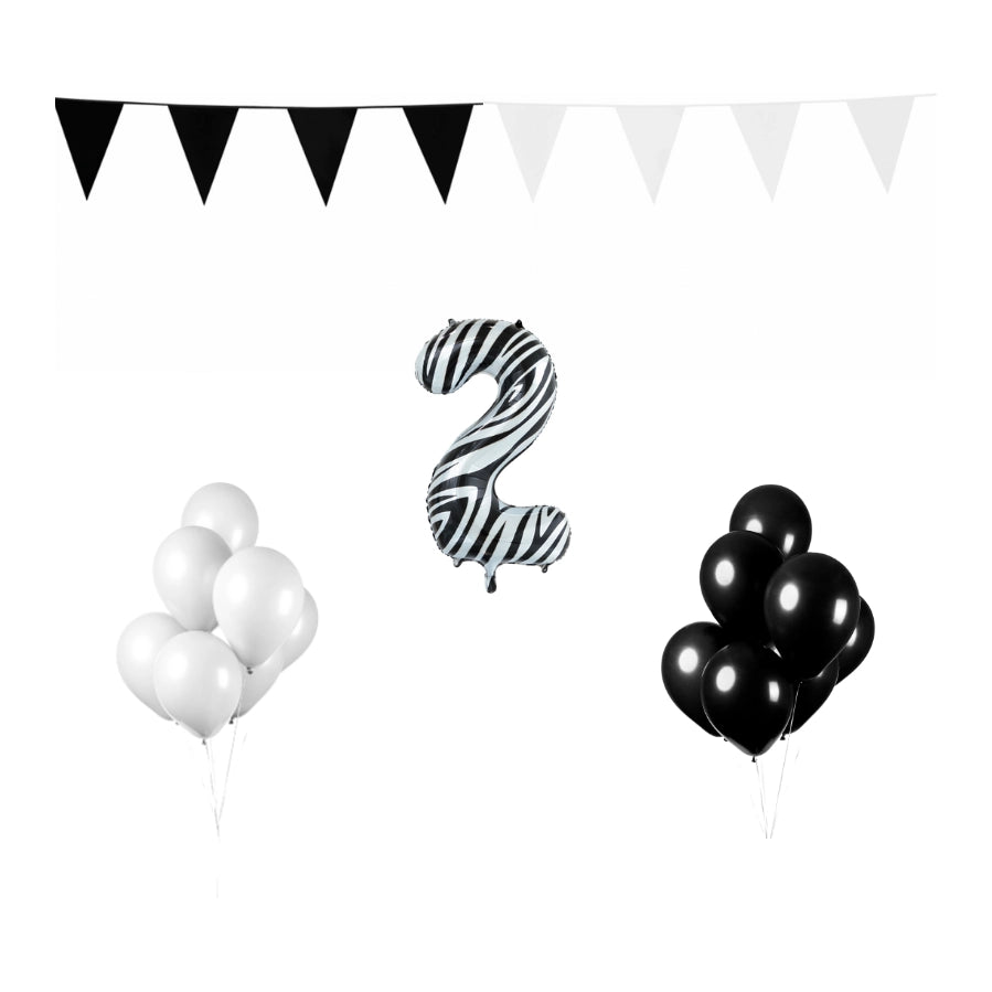 2 jaar Verjaardag Versiering Pakket Zebra