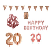 20 jaar Verjaardag Versiering Pakket Rosé Goud