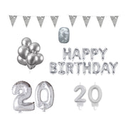 20 jaar Verjaardag Versiering Pakket zilver
