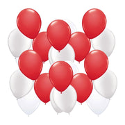 20 rode en 20 witte ballonnen 5 inch - 13cm