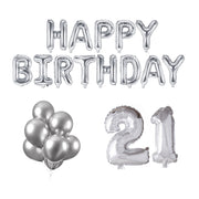 21 jaar Verjaardag Versiering Ballon Pakket zilver