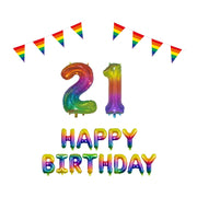 21 jaar Verjaardag Versiering Pakket Regenboog