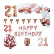 21 jaar Verjaardag Versiering Pakket Rosé goud XL