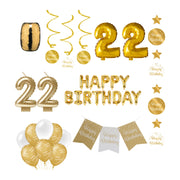 22 jaar Verjaardag Versiering Pakket Gold