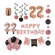 22 jaar Verjaardag Versiering Pakket Rose Gold