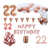 22 jaar Verjaardag Versiering Pakket Rosé goud XL