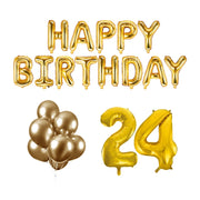 24 jaar Verjaardag Versiering Ballon Pakket Goud