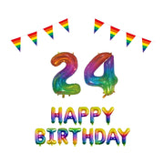 24 jaar Verjaardag Versiering Pakket Regenboog