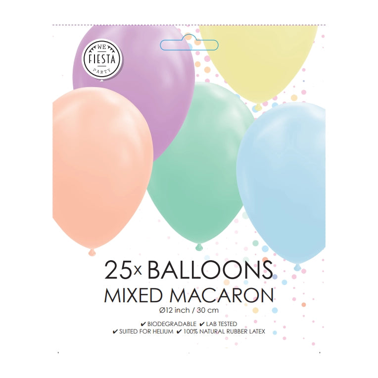 25 ballonnen 30cm macaron / pastel gemixed