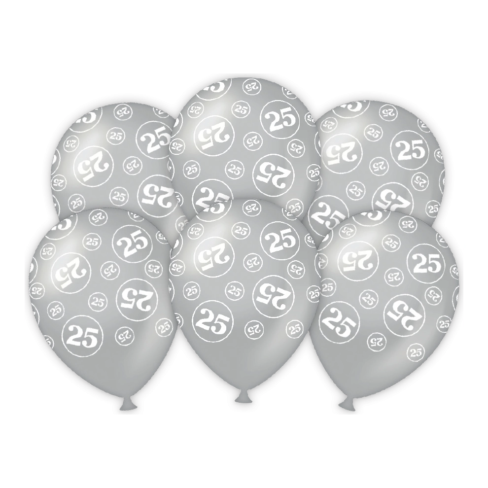 25 jaar Getrouwd - Ballonnen - 6 stuks - 30cm