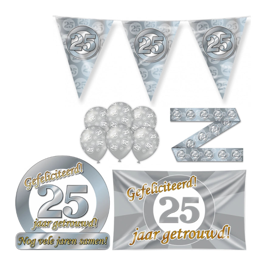 25 jaar Getrouwd Versiering pakket - L