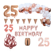 25 jaar Verjaardag Versiering Pakket Rosé goud XL
