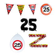 25 jaar verjaardag versiering pakket verkeersbord