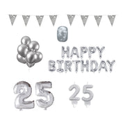 25 jaar Verjaardag Versiering Pakket zilver