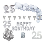25 jaar Verjaardag Versiering Pakket Zilver XL