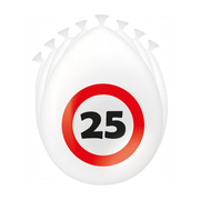 25 Jaar Verkeersbord Ballonnen - 8 stuks